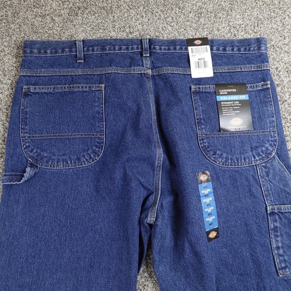 NEW Dickies Jeans Mens‎ 44X32 Dark Blue Denim Pants Carpenter Utility Work Cargo